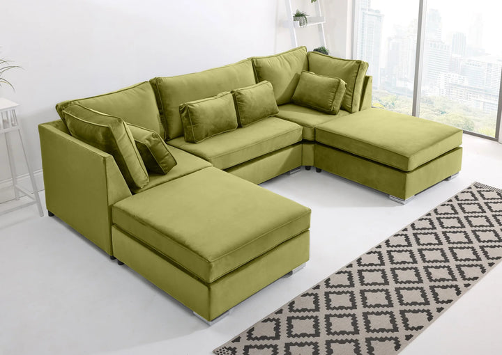 Lux U-Shape Fullback Sofa – Modern Spacious Sectional
