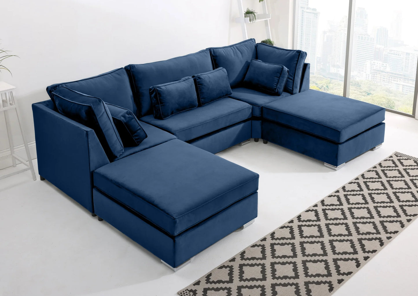 Lux U-Shape Fullback Sofa – Modern Spacious Sectional