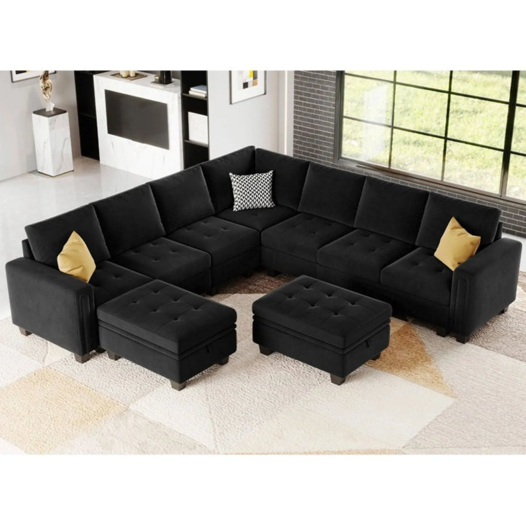 Moris Modular Corner Fabric Sofa – Modern Versatile Sectional