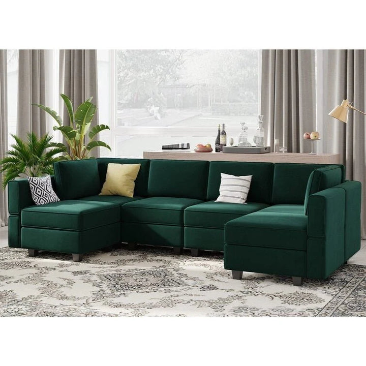 Arvon Premium Fabric U-Shape Sofa – Modern Large Sectional