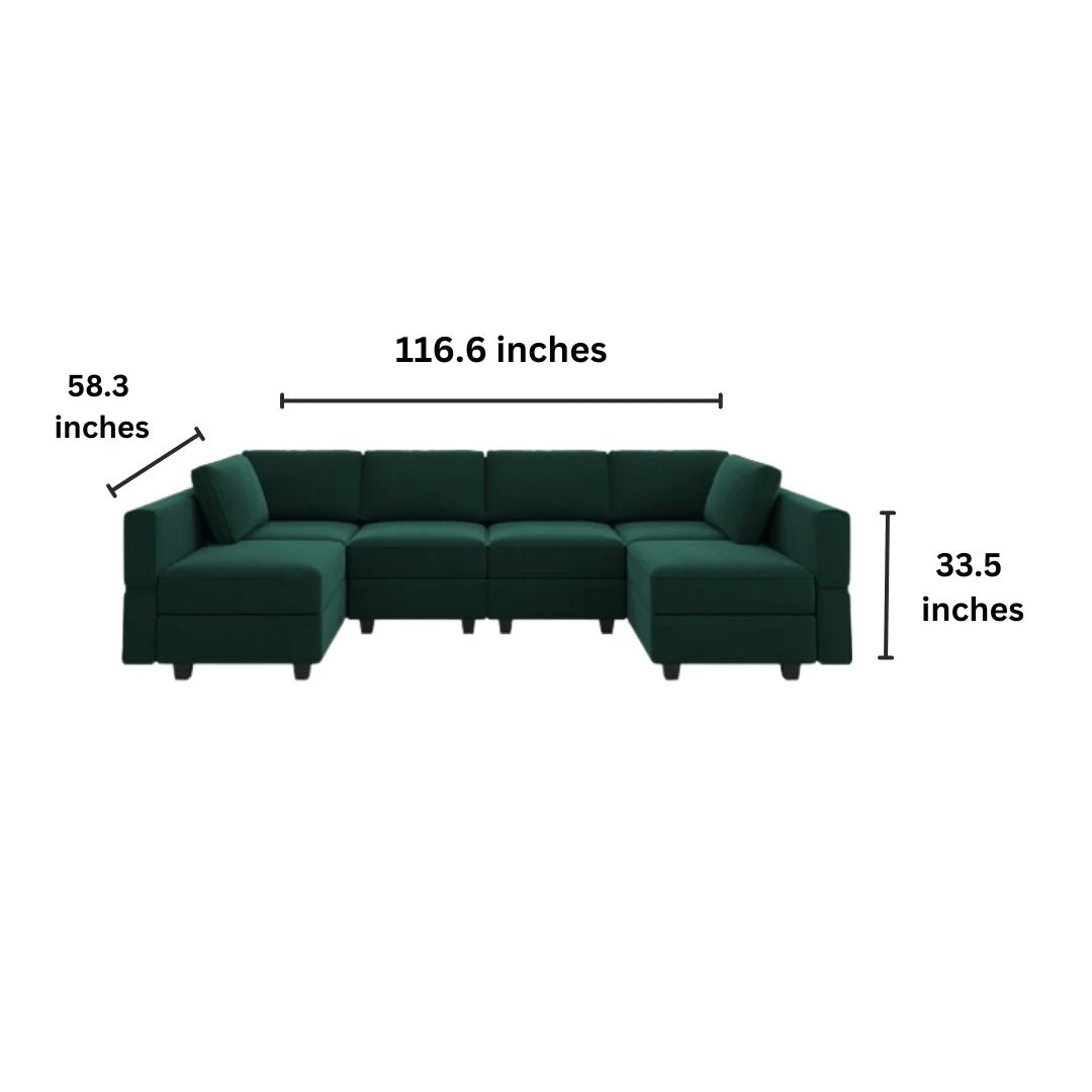 Arvon Premium Fabric U-Shape Sofa – Modern Large Sectional