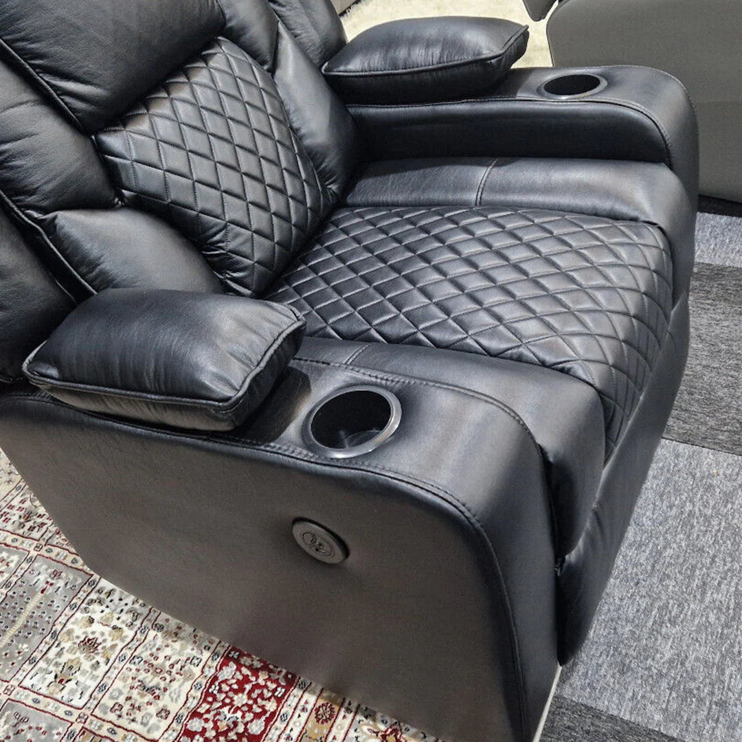 Orlando Electric Leather Recliner Armchair with LED Lights & USB Ports – Luxury Comfort