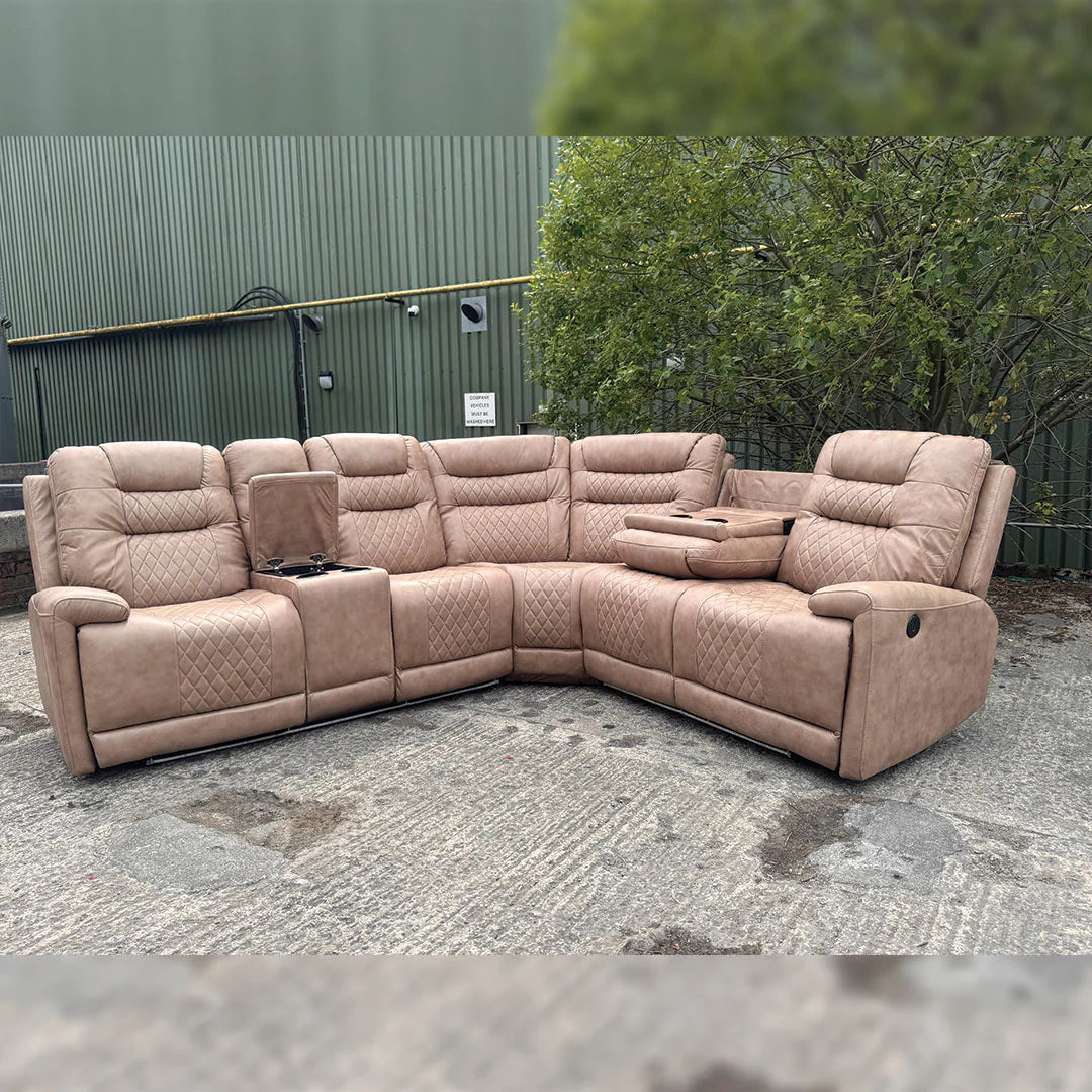 Halifax Leather Electric Recliner Corner Sofa s