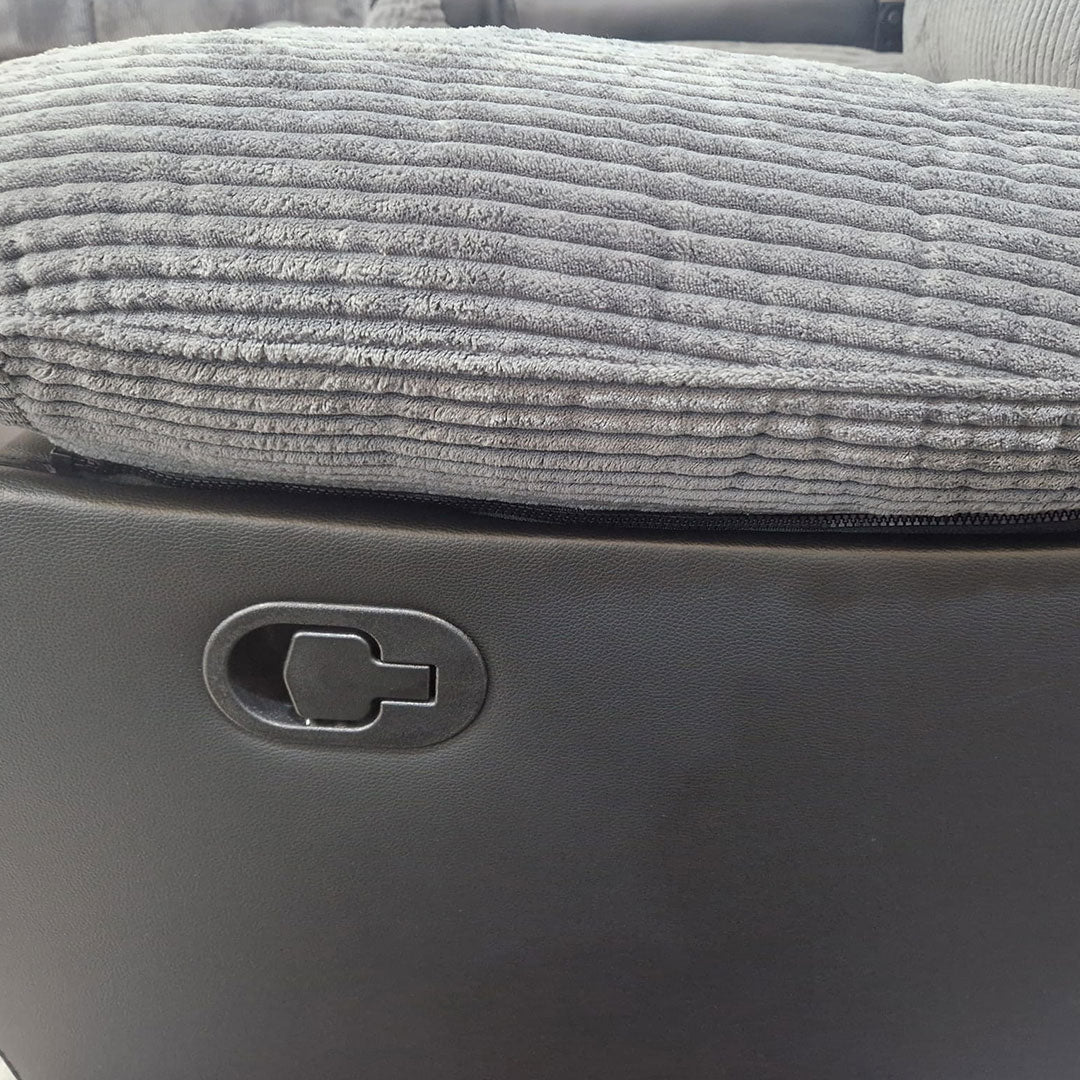 Rio Cord Fabric Recliner Corner Sofa – Spacious Comfort for Modern Homes