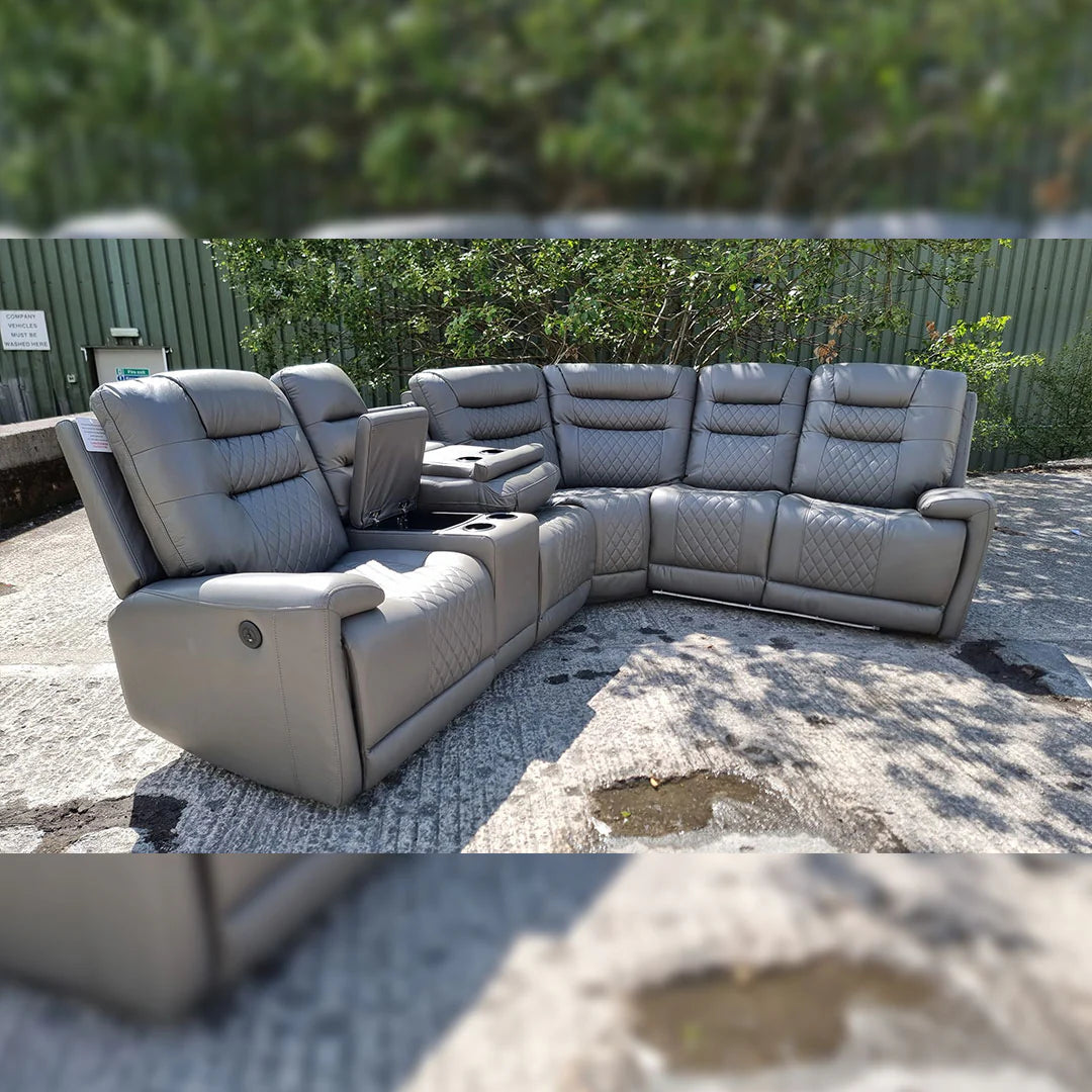 Halifax Leather Electric Recliner Corner Sofa s