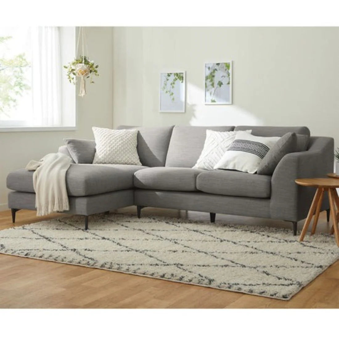 Flora 4 Seater L Shape Fabric Sofa – Stylish & Comfortable Sectional