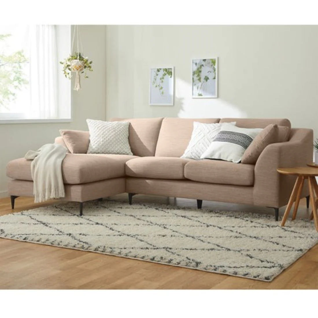 Flora 4 Seater L Shape Fabric Sofa – Stylish & Comfortable Sectional