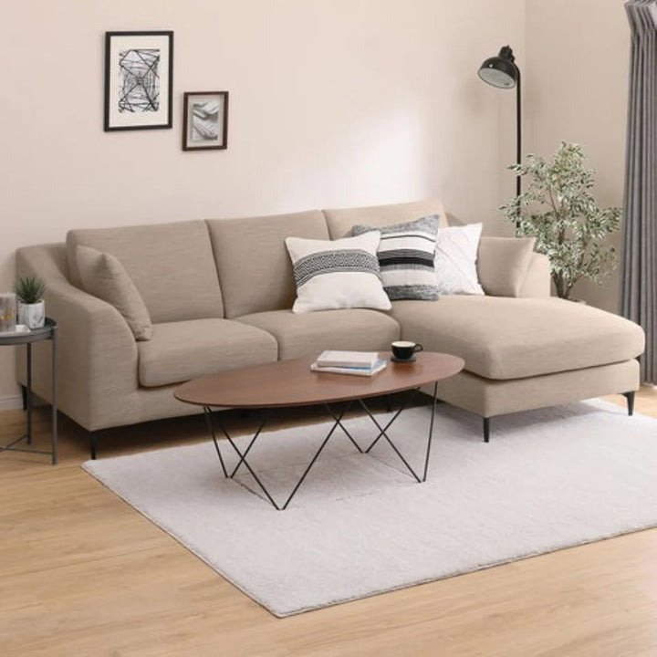 Flora 4 Seater L Shape Fabric Sofa – Stylish & Comfortable Sectional
