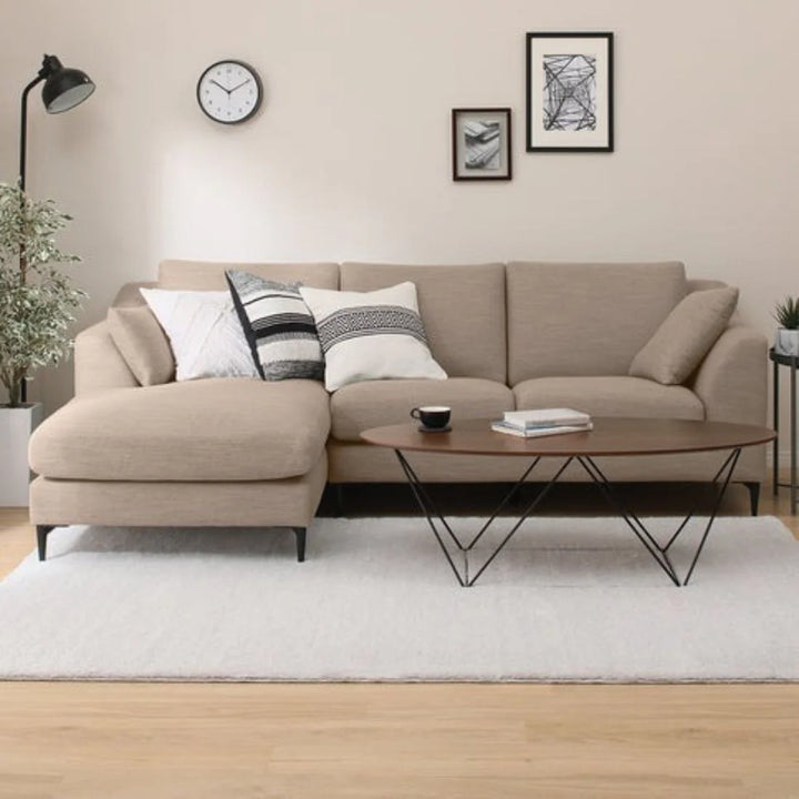 Flora 4 Seater L Shape Fabric Sofa – Stylish & Comfortable Sectional