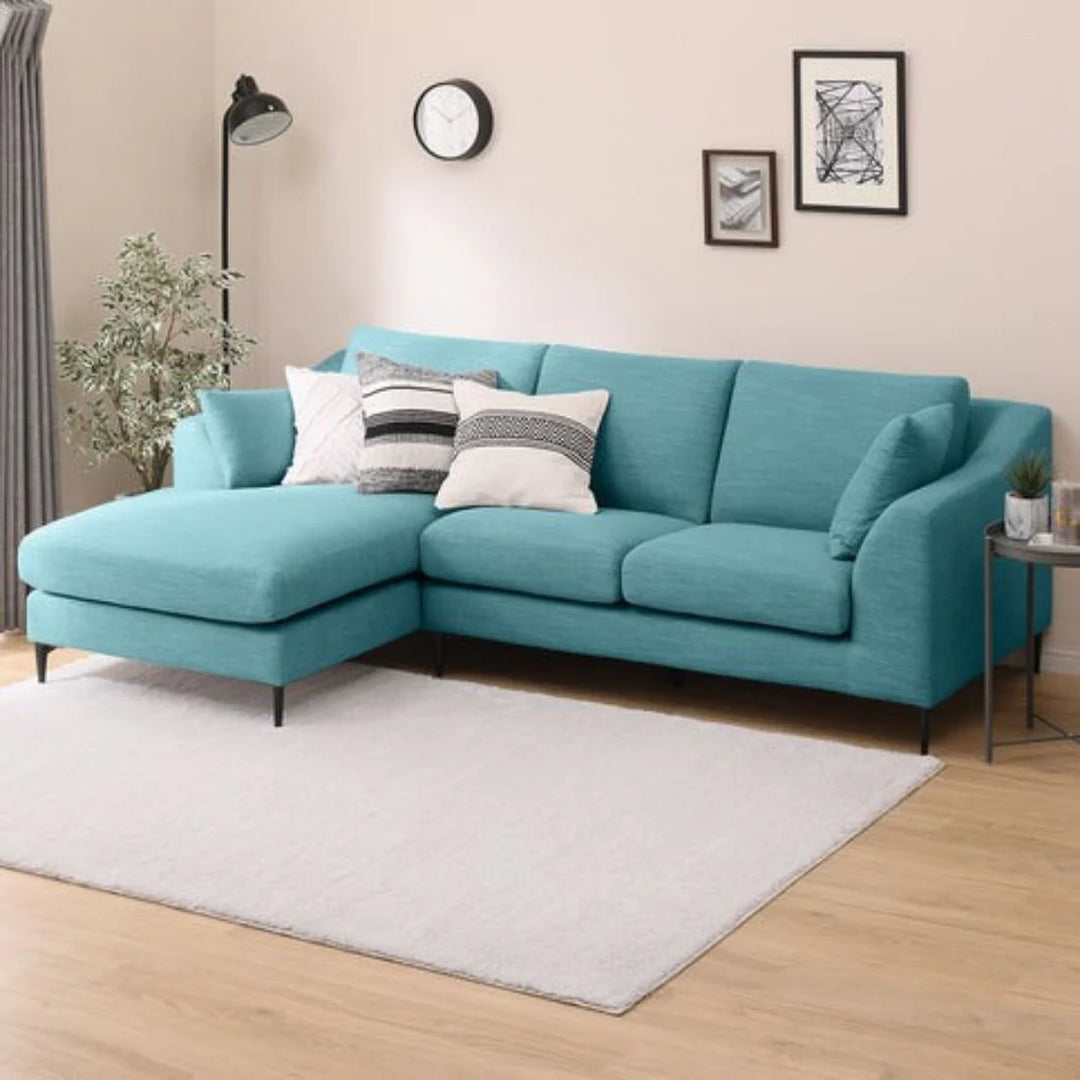 Flora 4 Seater L Shape Fabric Sofa – Stylish & Comfortable Sectional