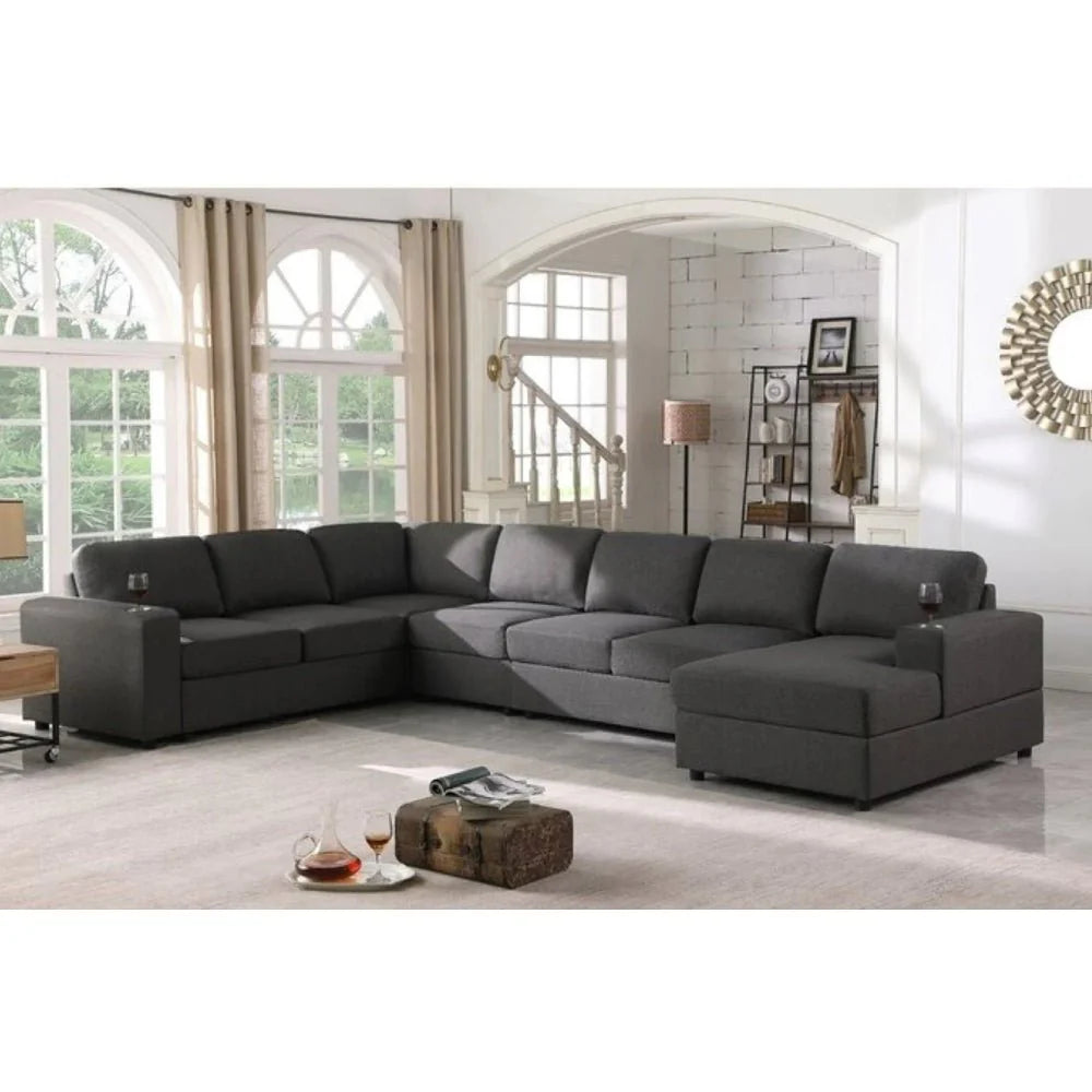 Cirina U-Shape Sofa – Modern Spacious Sectional Couch