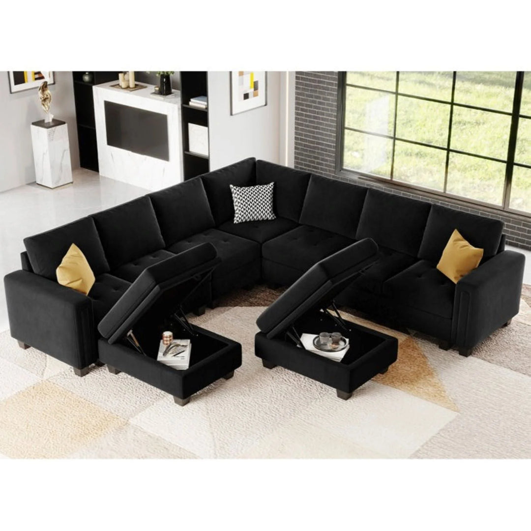 Moris Modular Corner Fabric Sofa – Modern Versatile Sectional