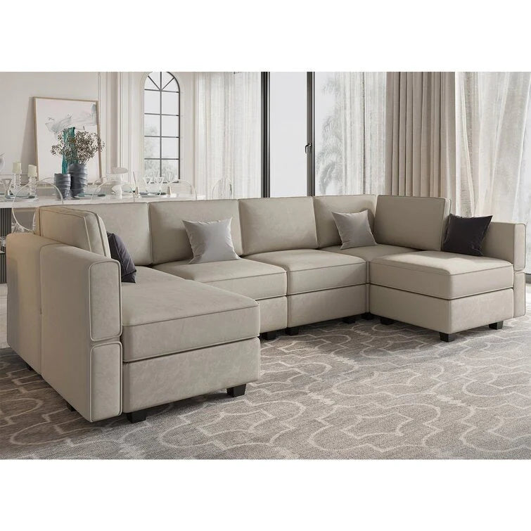 Arvon Premium Fabric U-Shape Sofa – Modern Large Sectional