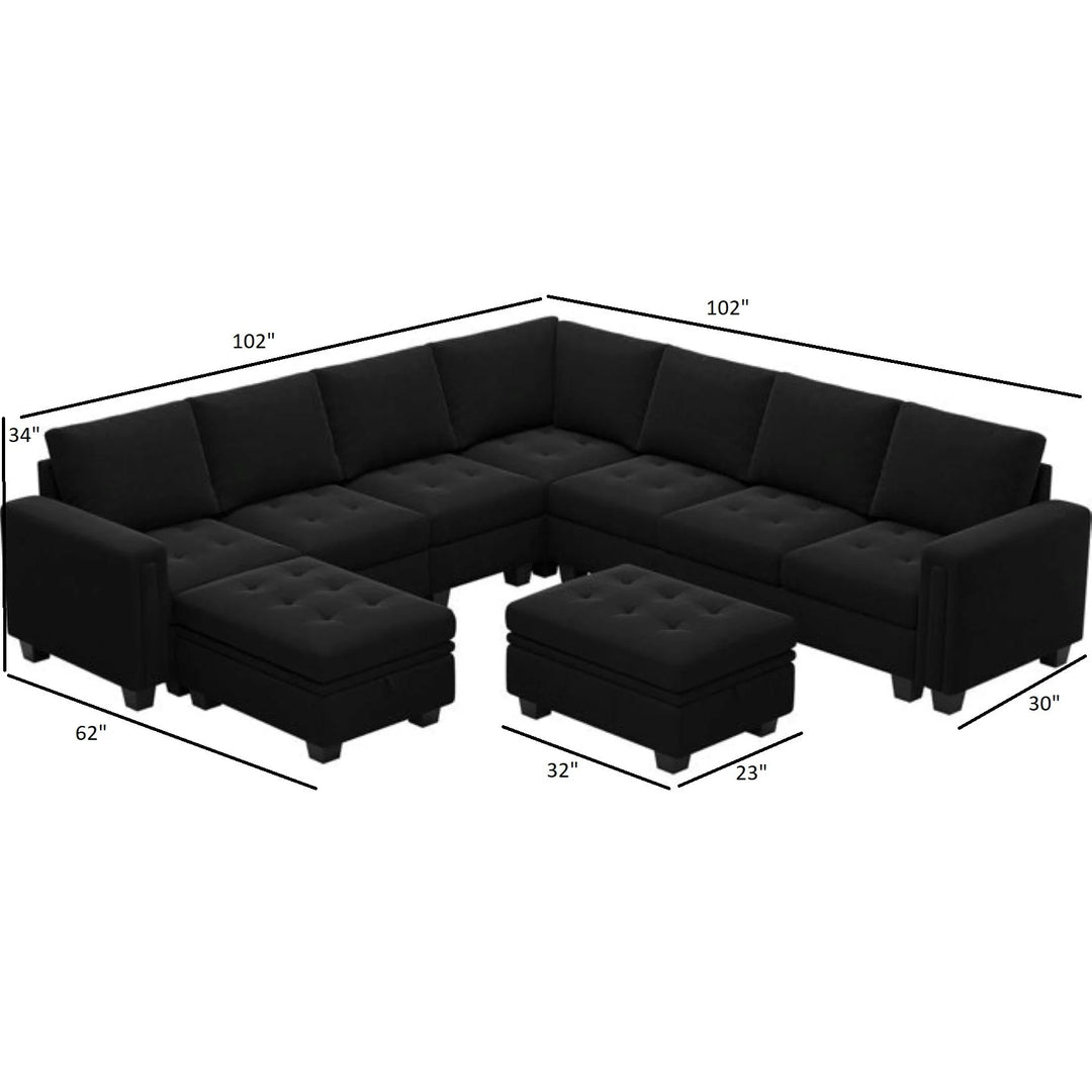 Moris Modular Corner Fabric Sofa – Modern Versatile Sectional