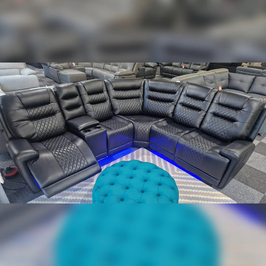 Halifax Leather Electric Recliner Corner Sofa s