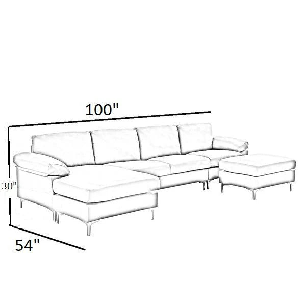 Coral 6 Seater U-Shape Sofa – Modern Family Sectional Couch
