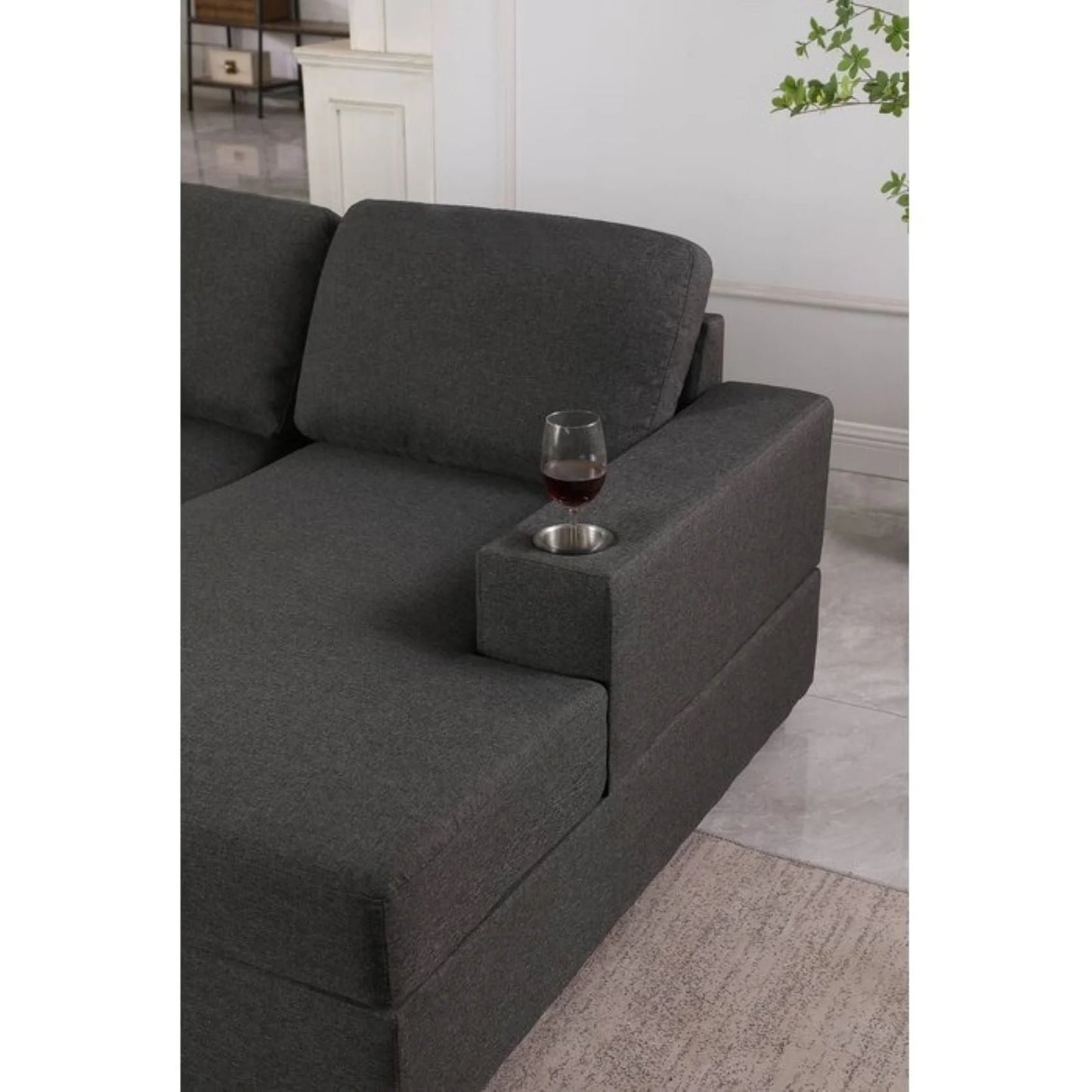 Cirina U-Shape Sofa – Modern Spacious Sectional Couch