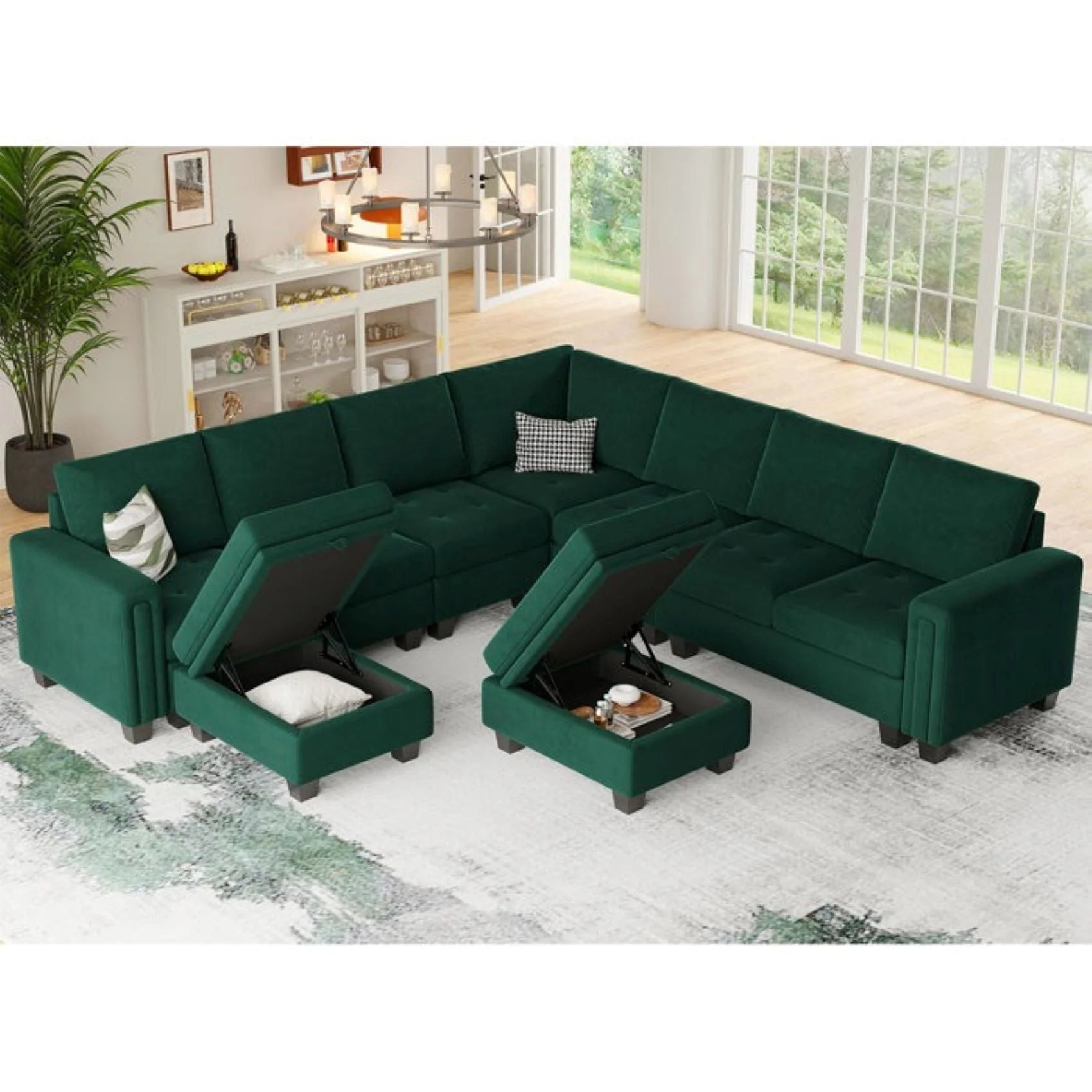 Moris Modular Corner Fabric Sofa – Modern Versatile Sectional