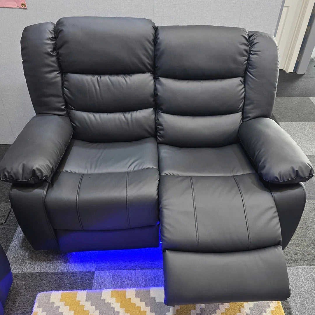 Roma Leather Electric Recliner Sofa with Cup Holders