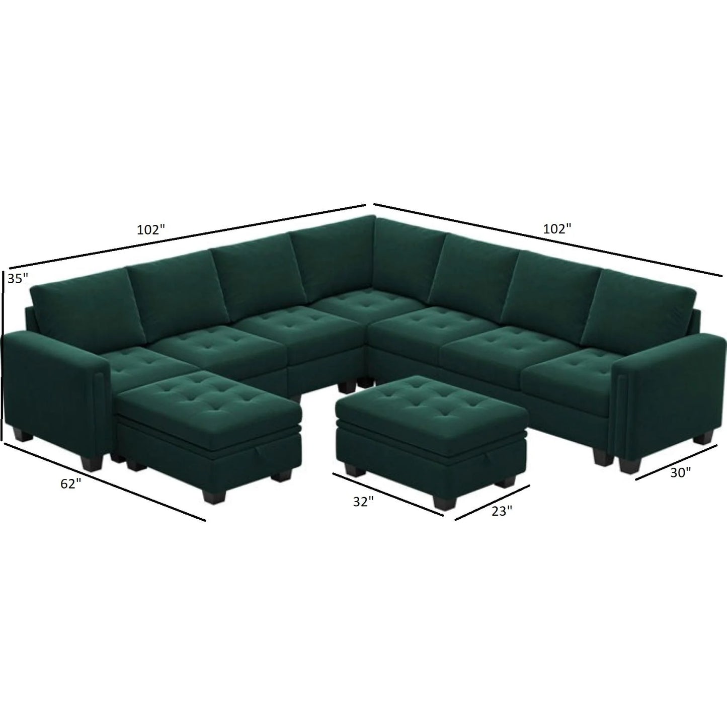 Moris Modular Corner Fabric Sofa – Modern Versatile Sectional