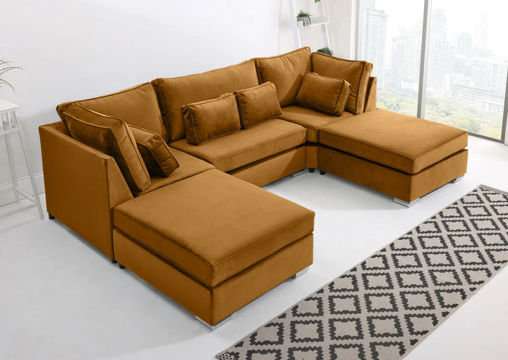 Lux U-Shape Fullback Sofa – Modern Spacious Sectional
