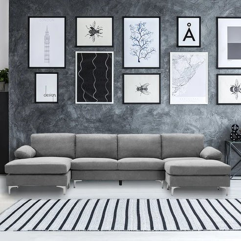 Coral 6 Seater U-Shape Sofa – Modern Family Sectional Couch