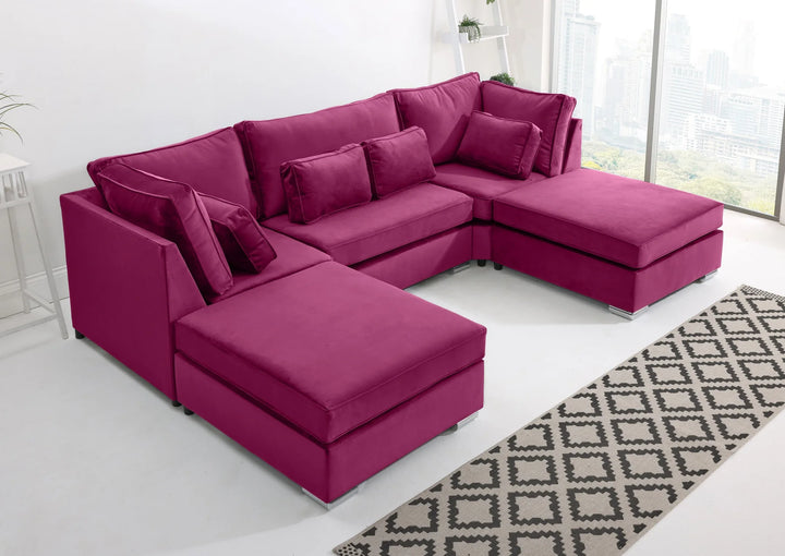 Lux U-Shape Fullback Sofa – Modern Spacious Sectional