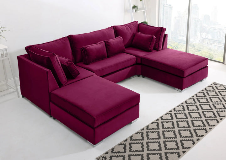 Lux U-Shape Fullback Sofa – Modern Spacious Sectional