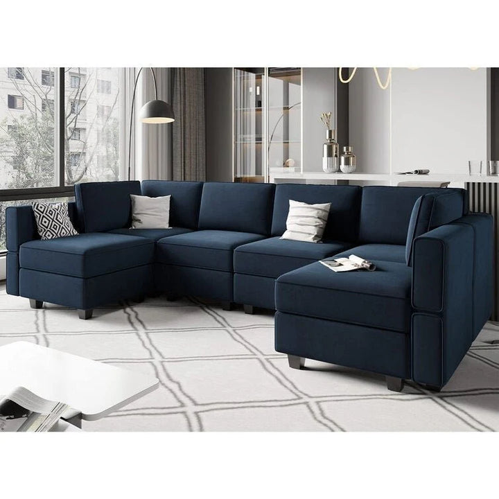 Arvon Premium Fabric U-Shape Sofa – Modern Large Sectional