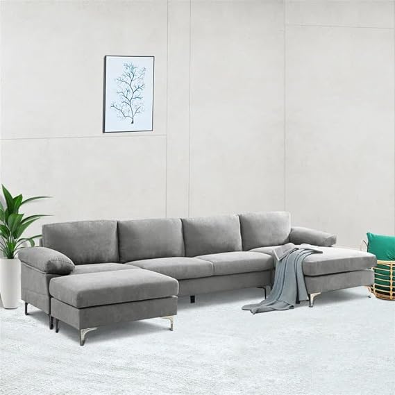 Coral 6 Seater U-Shape Sofa – Modern Family Sectional Couch