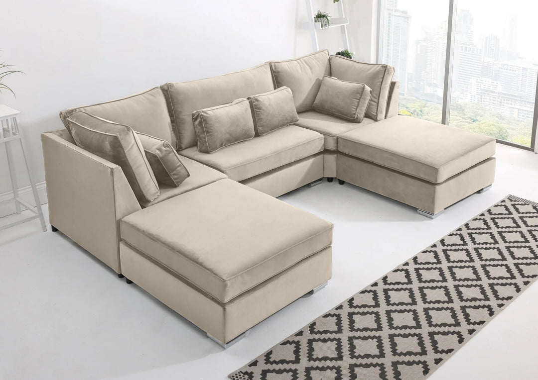 Lux U-Shape Fullback Sofa – Modern Spacious Sectional