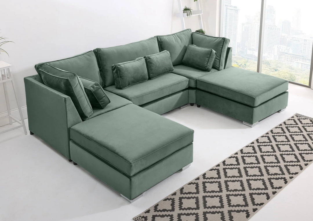 Lux U-Shape Fullback Sofa – Modern Spacious Sectional