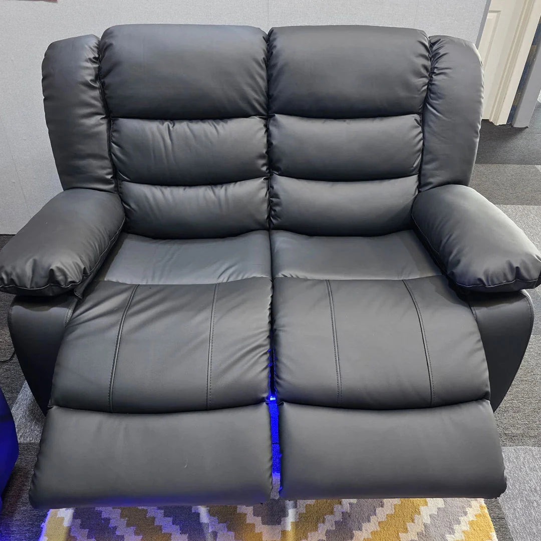 Roma Leather Electric Recliner Sofa with Cup Holders