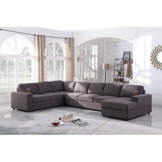 Cirina U-Shape Sofa – Modern Spacious Sectional Couch