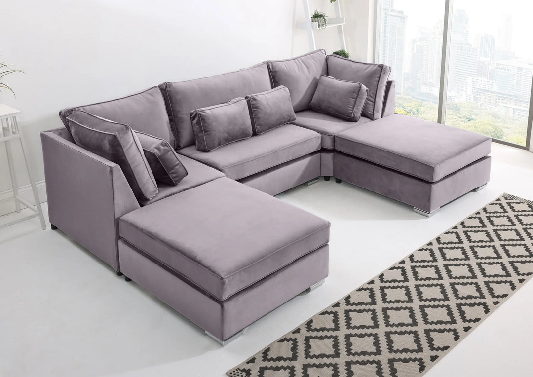 Lux U-Shape Fullback Sofa – Modern Spacious Sectional