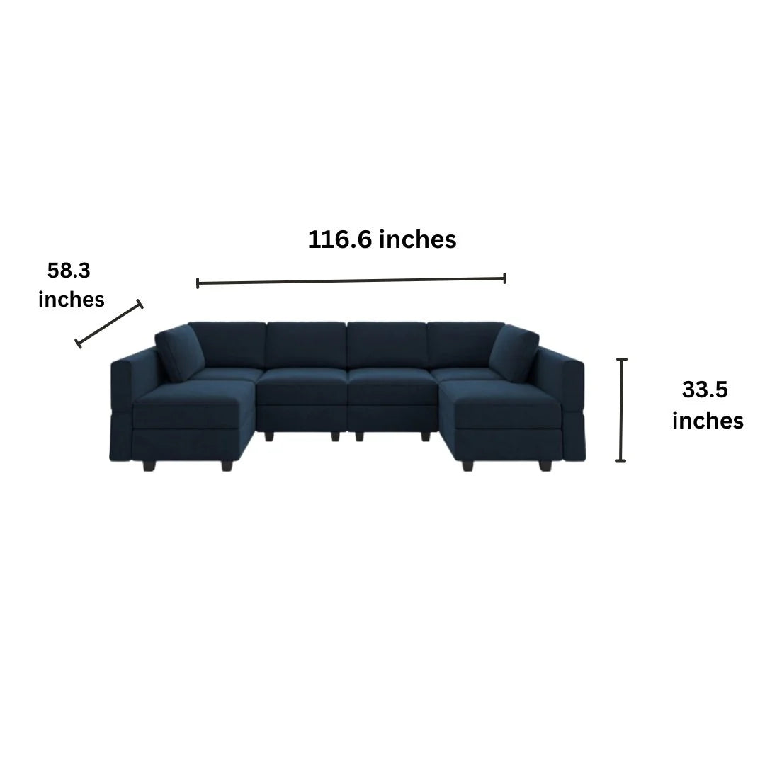 Arvon Premium Fabric U-Shape Sofa – Modern Large Sectional