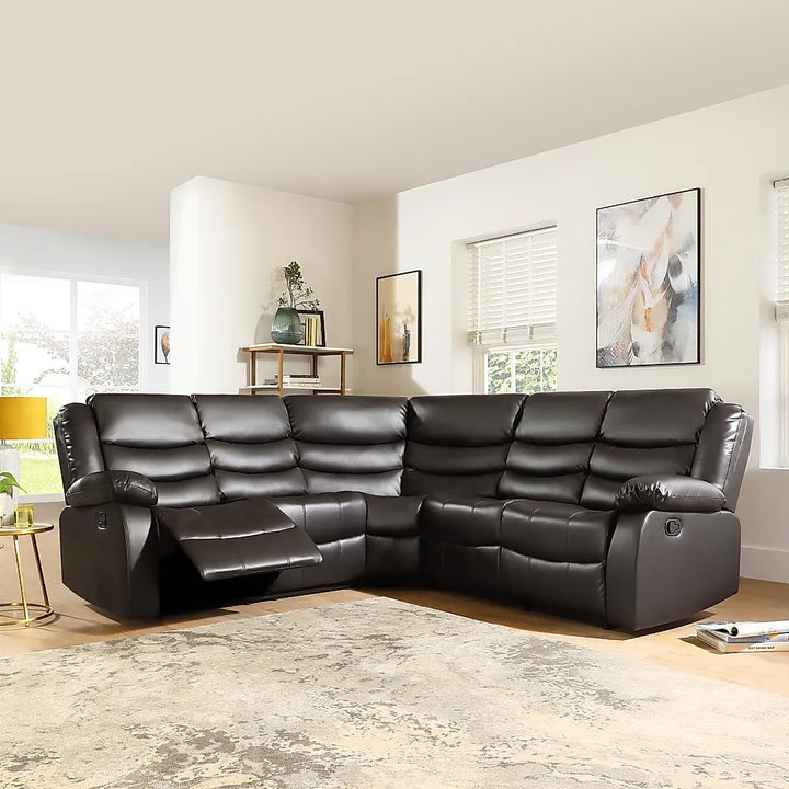 Roma Leather Recliner Corner Sofa – Luxury L-Shaped Comfort