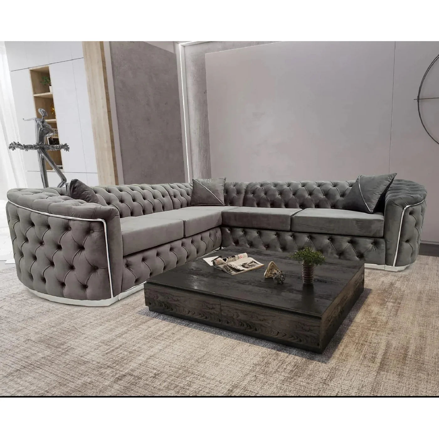 Khalifa Chesterfield 5 Seater Corner Sofa | ABI Convenient Store