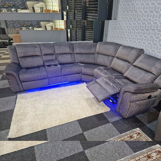 Berlin Electric Recliner Corner Sofa in Micro Fibre Fabric – Modern Comfort for Homes