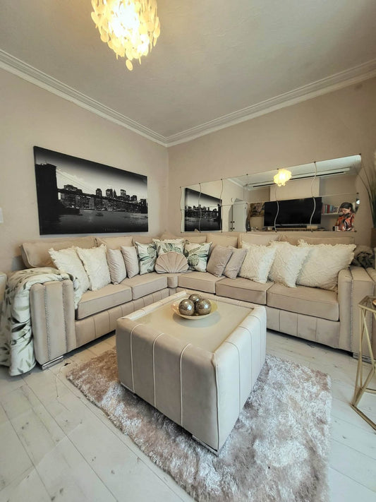 Layla 6 Seater Sofa – Cream Fullback | ABI Convenient Store