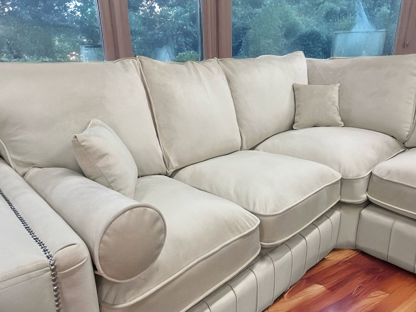 Layla Corner Fullback Sofa with Plush Cushions – Cream | ABI Convenient Store