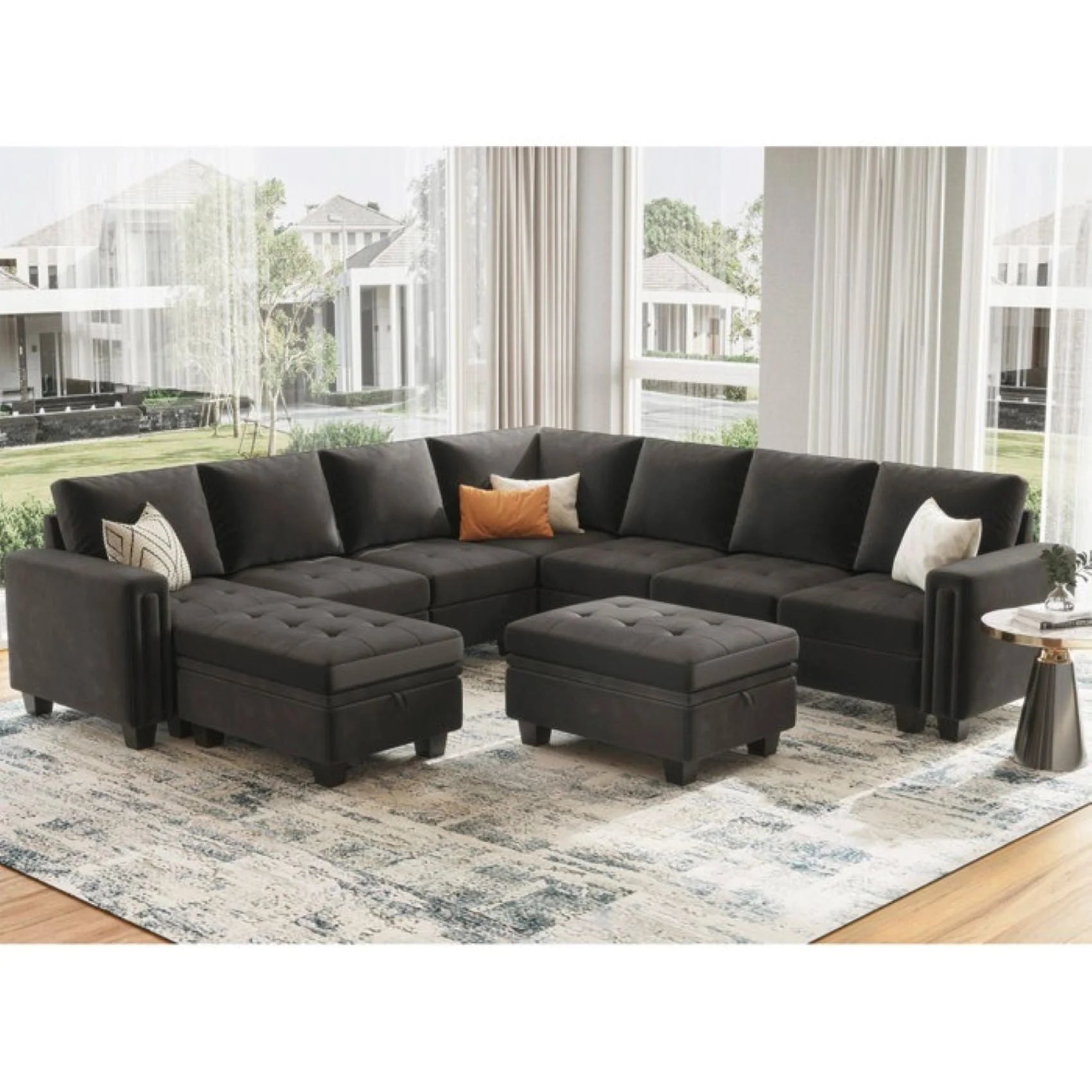 Moris Modular Corner Fabric Sofa – Modern Versatile Sectional