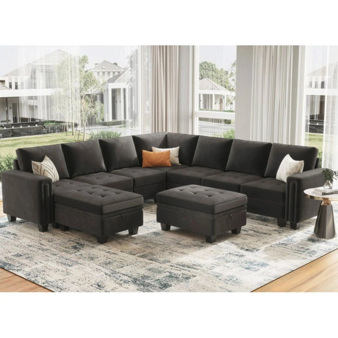 Moris Modular Corner Fabric Sofa – Modern Versatile Sectional