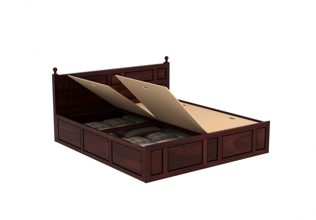 Advin Sheesham Wood Bed with Box Storage | Abi Convenient Store