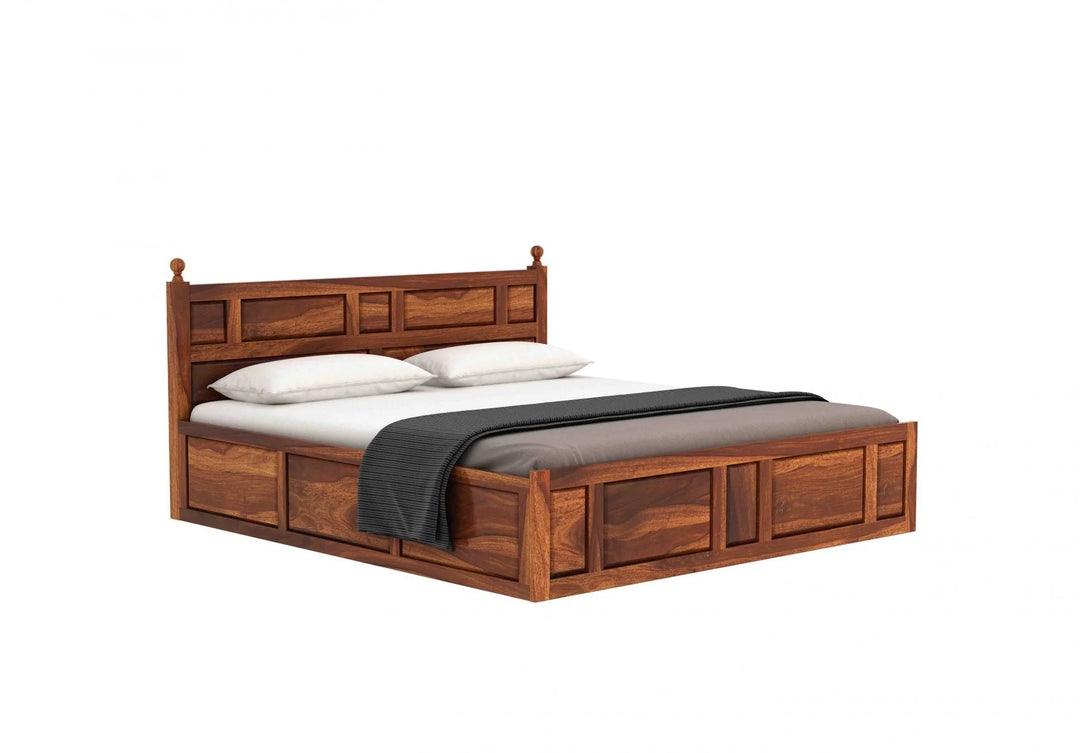 Advin Sheesham Wood Bed with Box Storage | Abi Convenient Store