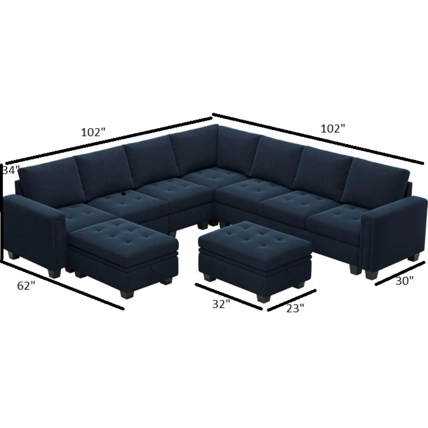 Moris Modular Corner Fabric Sofa – Modern Versatile Sectional