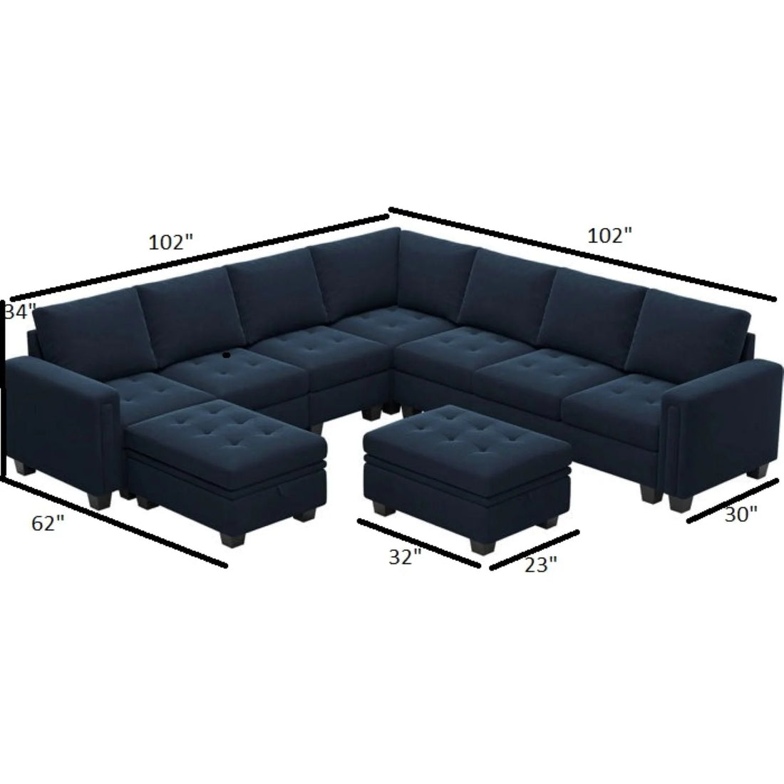 Moris Modular Corner Fabric Sofa – Modern Versatile Sectional