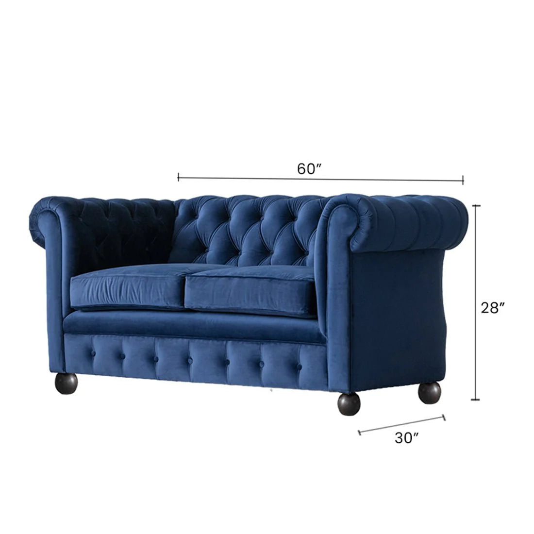 Cassava Solid Wood 2 Seater Fabric Chesterfield Sofa – Abi Convenient Store