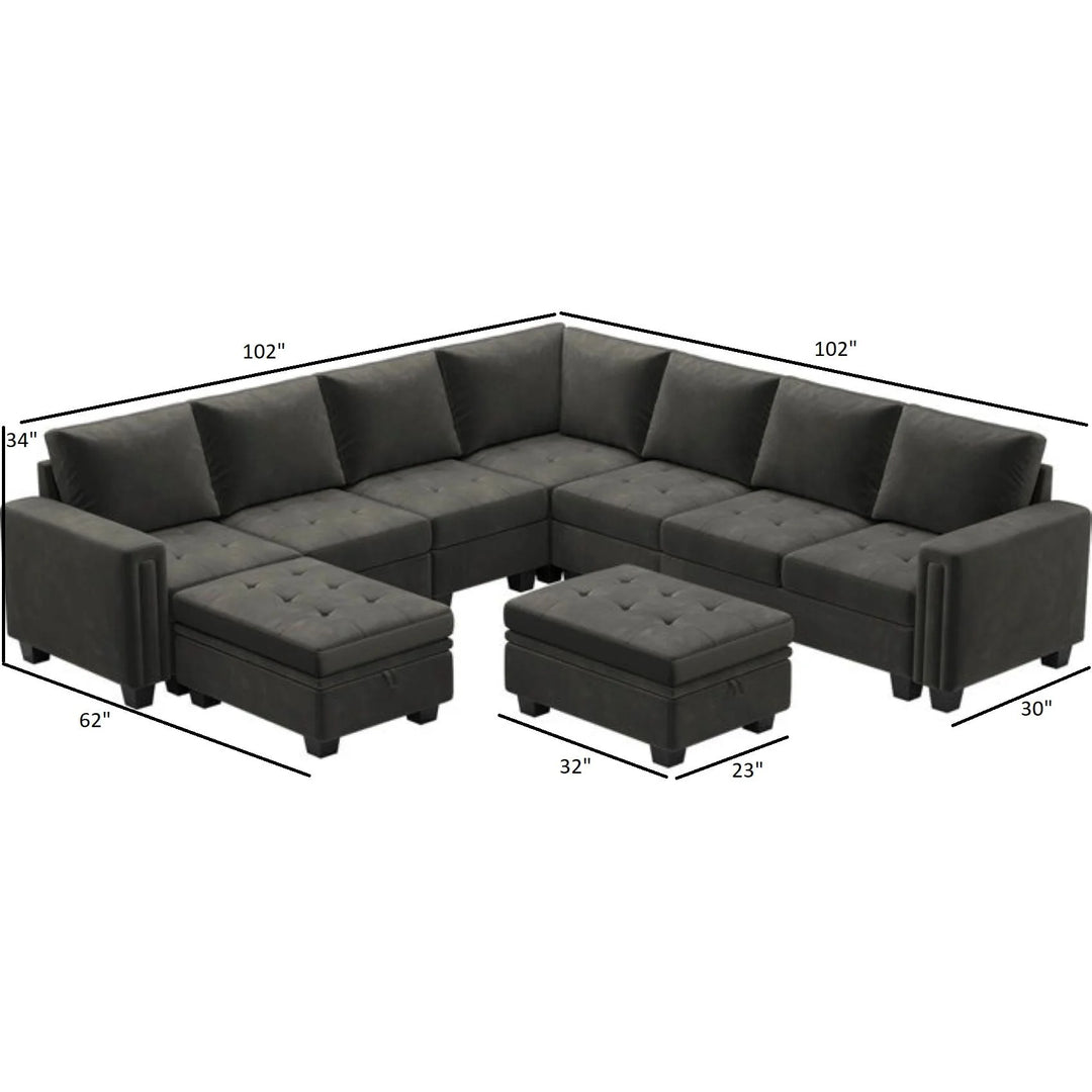 Moris Modular Corner Fabric Sofa – Modern Versatile Sectional