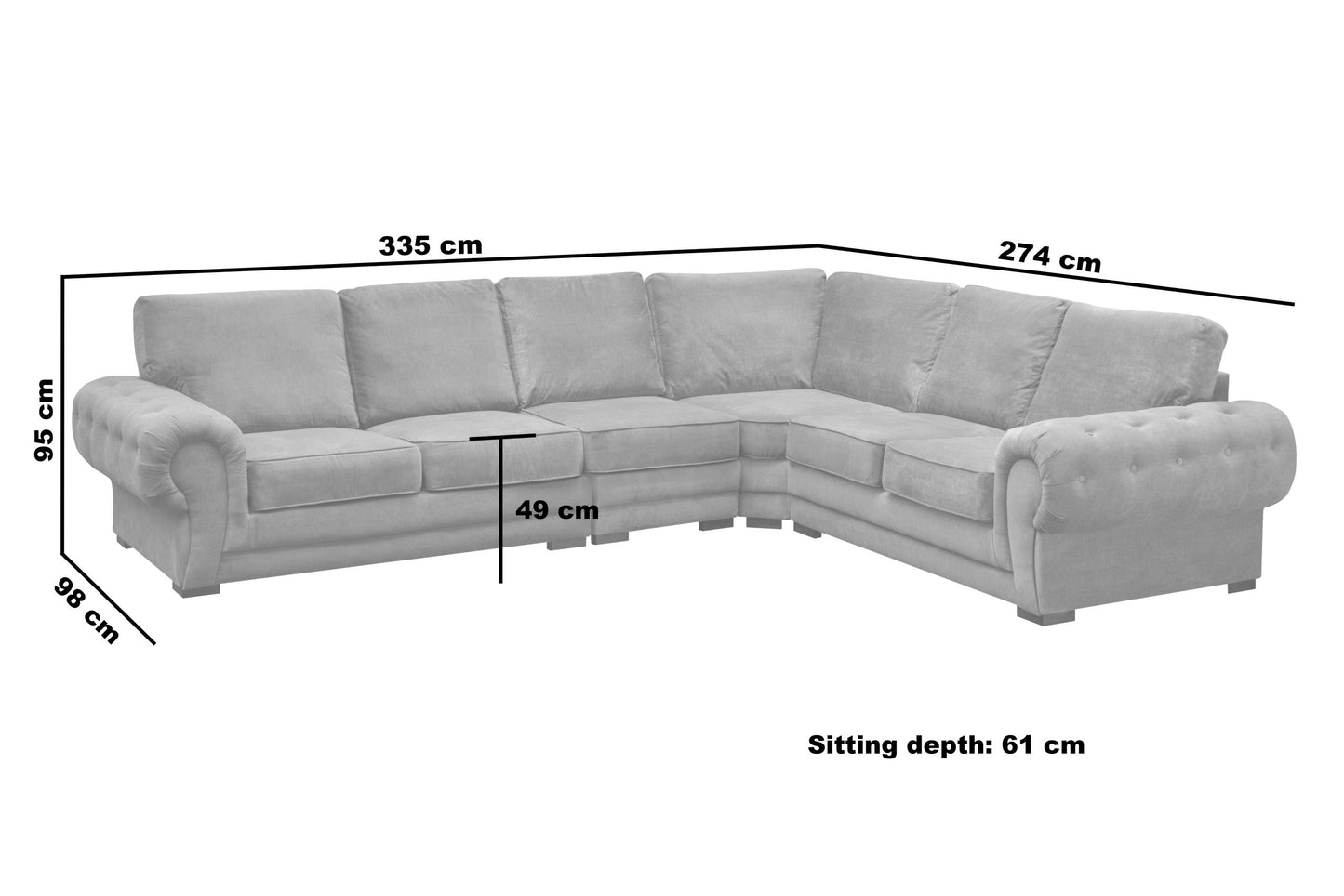 Verona Extended Corner Sofa – Formal Back Cushions – ABI Convenient Store